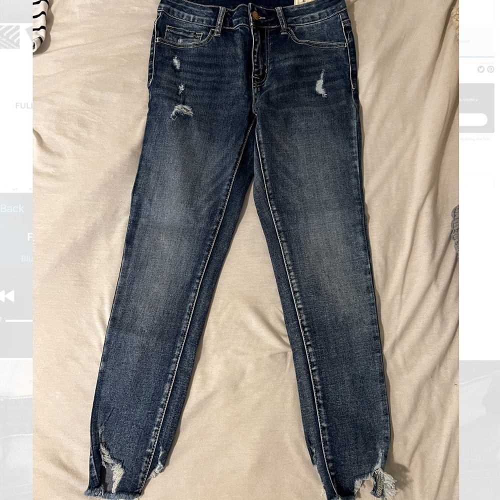 Bridge by Gly dark wash lightly ripped jeans